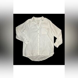 Joie 100% Linen V Neck Button Up Tunic Size Large